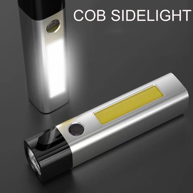 Đèn pin mini cob+led sạc usb độ sáng cao chống thấm nước tiện dụng cho gia đình/ dã ngoại