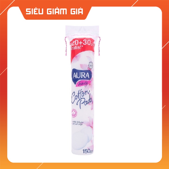 Bông Tẩy Trang Aura Beauty Cotton Pads 150 Miếng - có sẵn