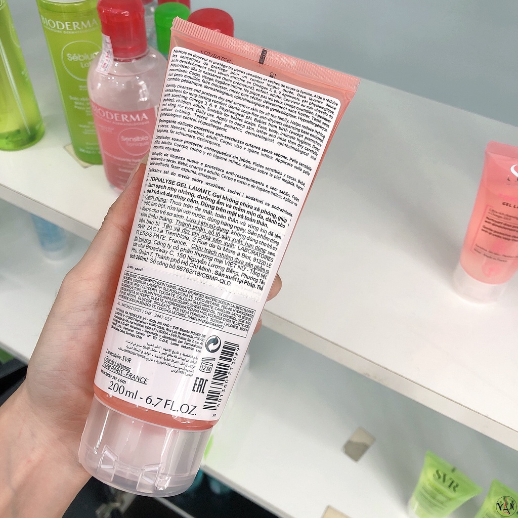 Gel làm sạch không chứa xà phòng SVR TOPIALYSE Gel Lavant 55ml/ 200ml
