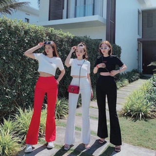 SÉT CRAZY ÁO CROPTOP QUẦN ỐNG LOE