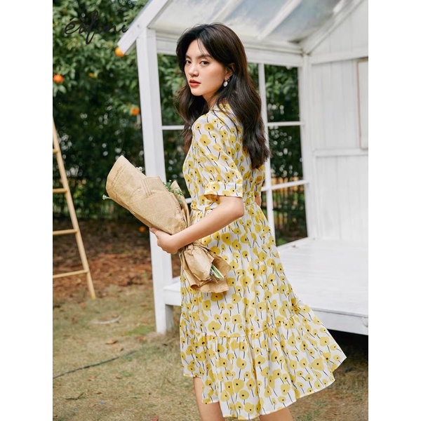 Đầm hoa vàng Eifini