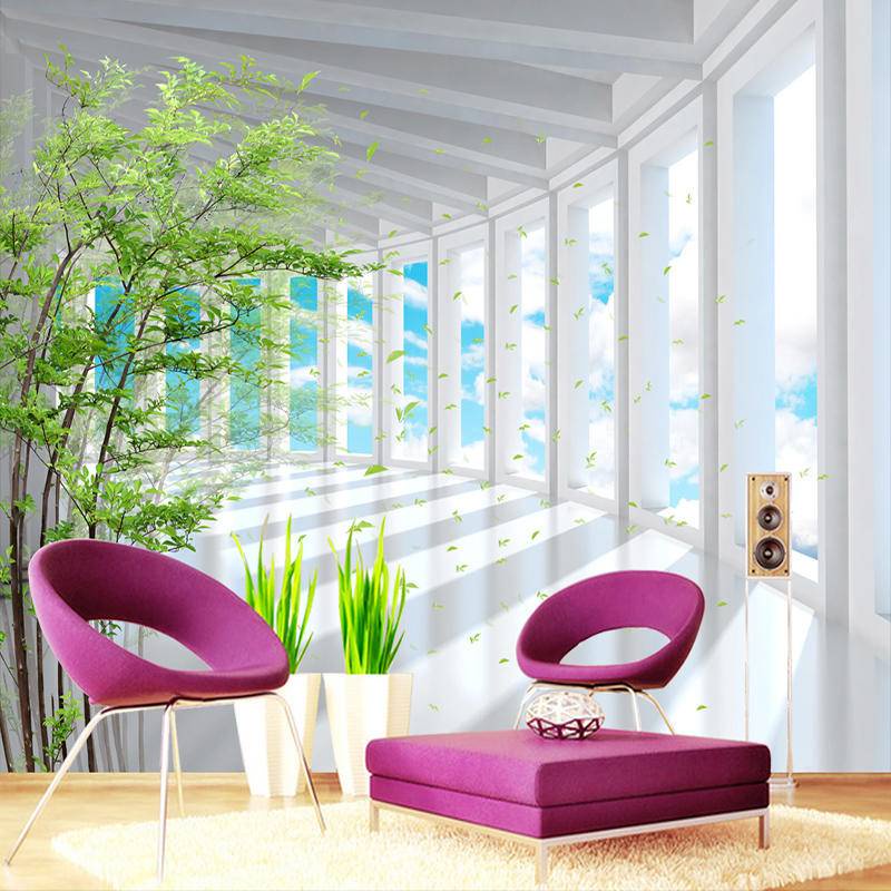 Giấy Dán Tường 3d Hình Bầu Trời Xanh Cho Trang Trí