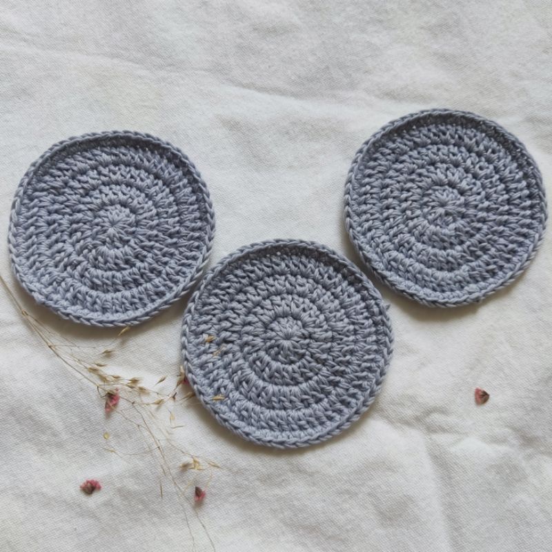 Đế lót cốc, miếng lót ly thấm nước hình tròn handmade từ len