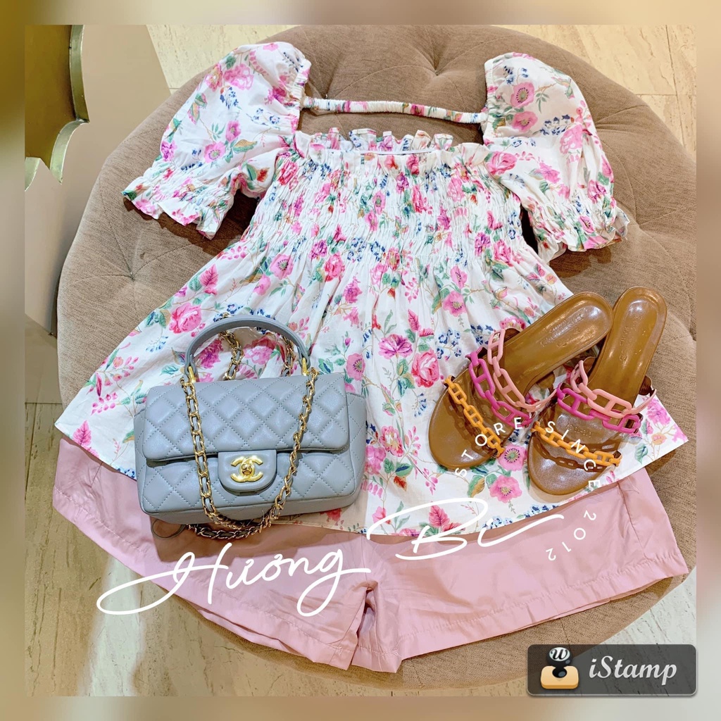 Set đũi hoa nhún ngực mix quần short - Bộ quần đùi đũi áo babydoll xinh - Sỉ Ngọc Tâm