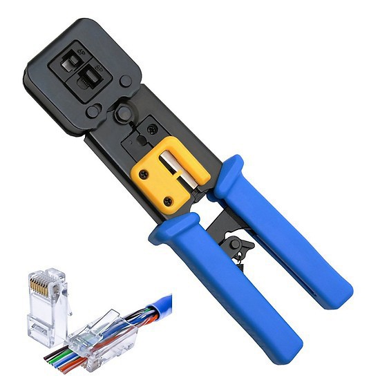 Kềm xuyên thấu, Kìm bấm mạng xuyên thấu đa năng RJ45, RJ112 cao cấp Tool, Kềm bấm mạng dành cho người dùng gia đình