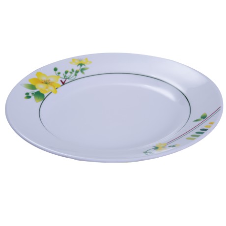 Dĩa Nhựa Melamine Cạn Hoa Văn