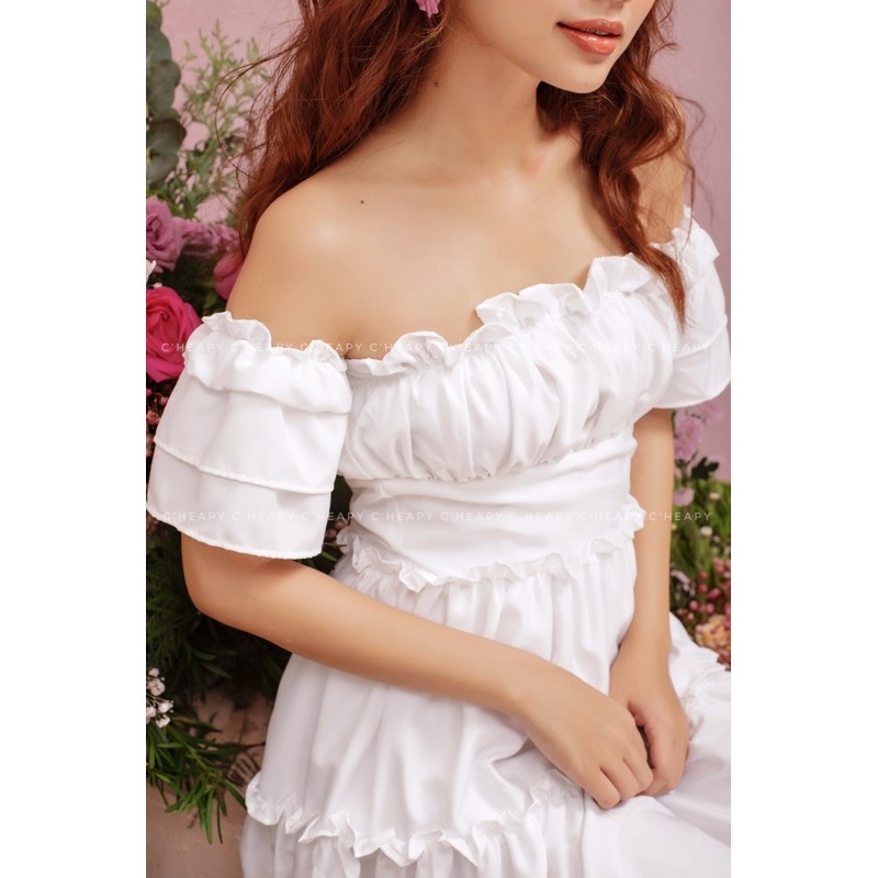 Đầm dự tiệc trễ vai Damin 💓 CHEAPY STORE 💓 FREESHIP 💓 mặc sinh nhật, kỉ yếu, dự tiệc