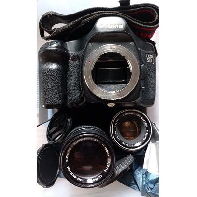 Máy ảnh Canon 5D1 + 2 lens MF zuiko 135 3.5 + 50 1.8 | BigBuy360 - bigbuy360.vn