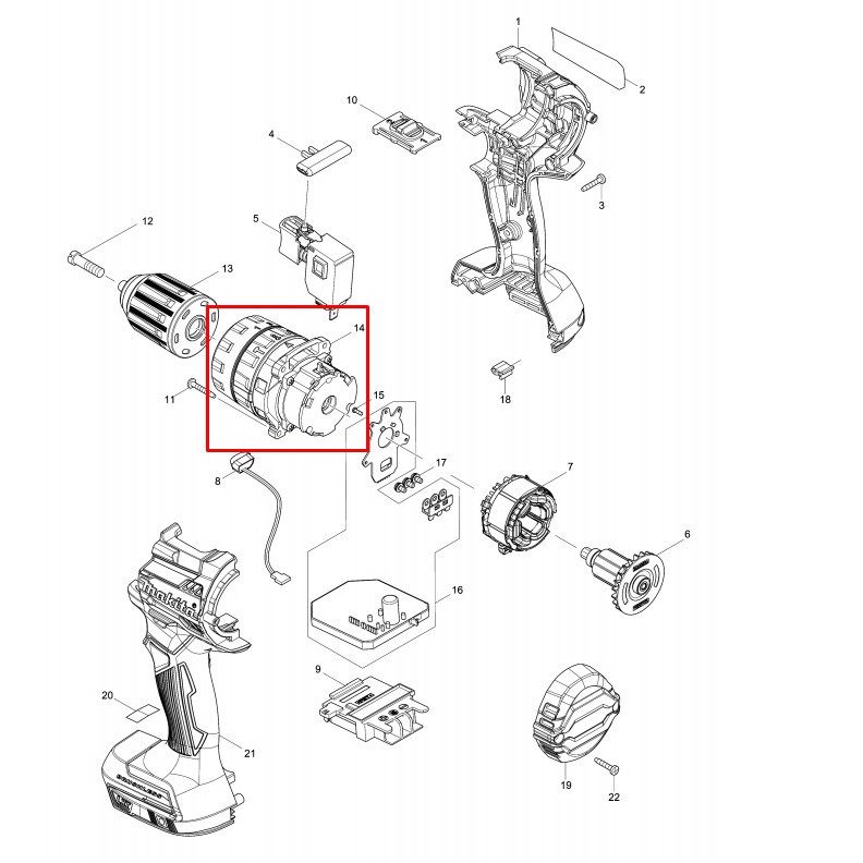 Cụm nhông máy khoan XPH12/ DHP484 Makita 127499-5 | DCSG