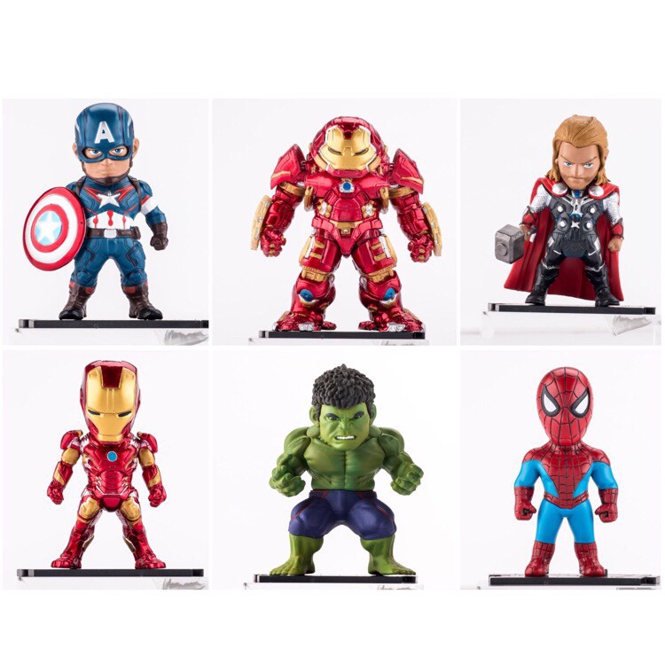 Bộ mô hình mini để bàn Marvel 6 nhân vật siêu anh hùng (có Hulkbuster siêu đẹp)