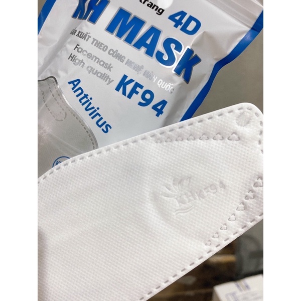 Khẩu trang KF94 mask Hàn Quốc 1k/chiếc xám trắng , form 3D 4 lớp kháng khuẩn