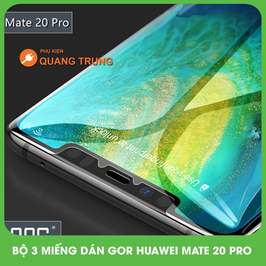 Bộ 3 miếng dán dẻo Gor màn hình điện thoại Huawei mate 20 pro