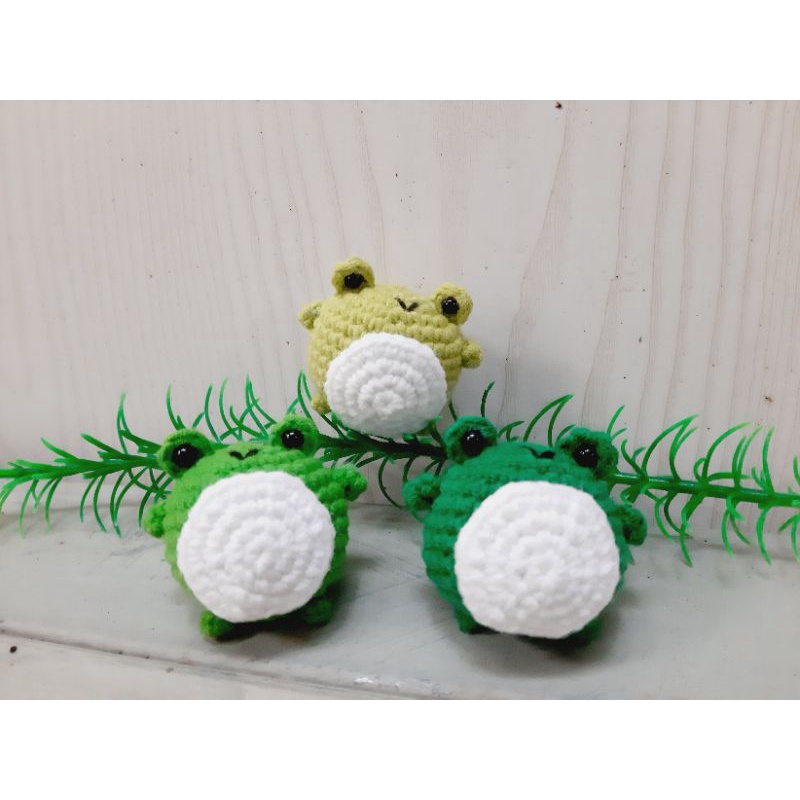 Móc khóa ếch con tròn ủm móc len - Amigurumi frog 🐸