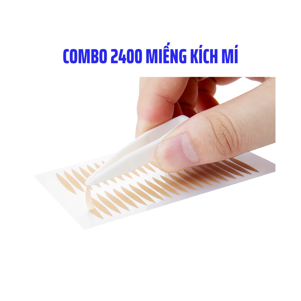 COMBO 2400 Kích mí tàng hình tạo hai mí không lộ sẵn keo TẶNG KÈM dụng cụ kích mí VECOM