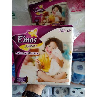 [BỊCH LỚN] KHĂN GIẤY VUÔNG EMOS 100 TỜ