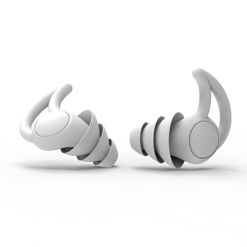 1 Cặp Nút Bịt Tai Bằng Silicone Cách Âm Chống Ồn Có Thể Tái Sử Dụng