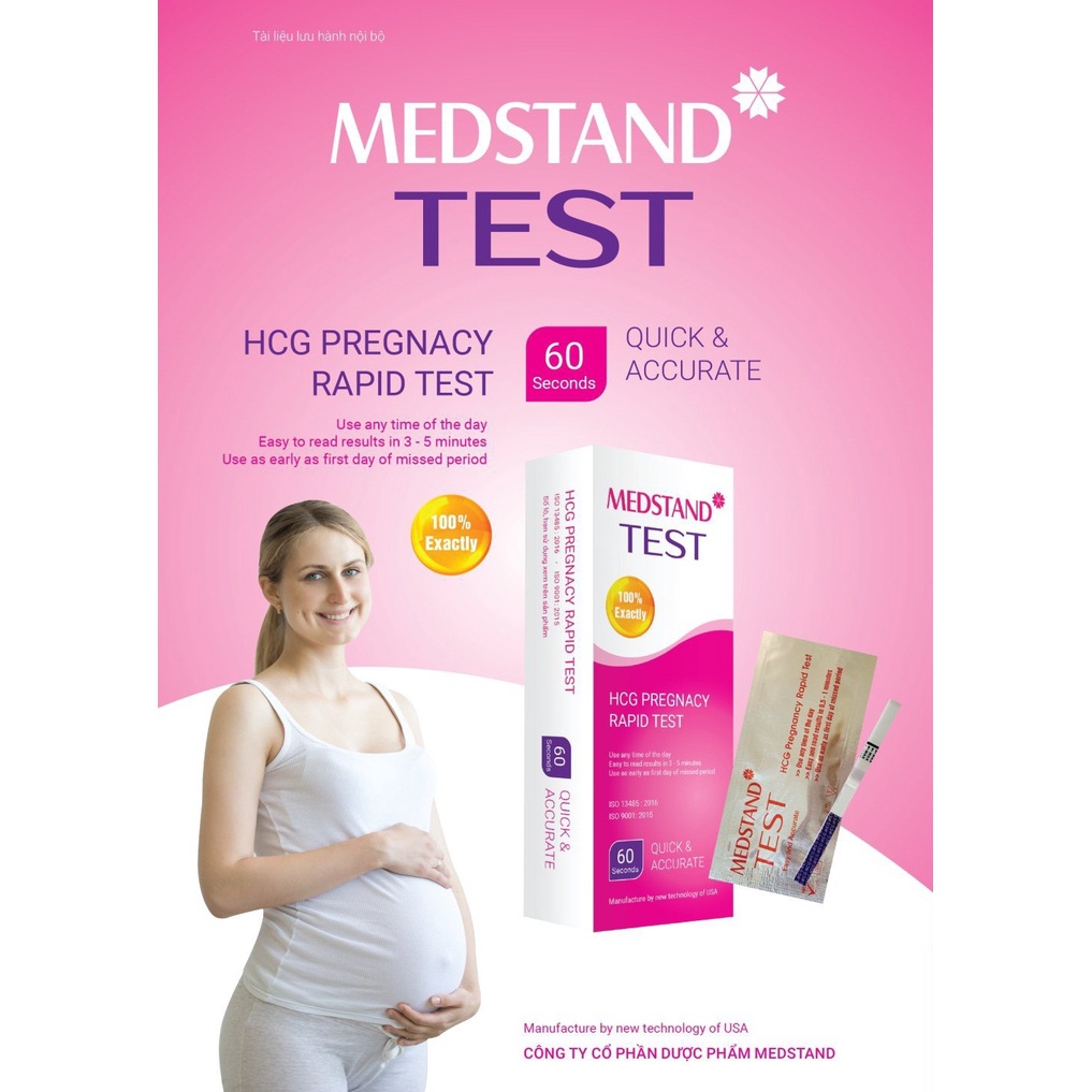 Que thử thai Medstand cho kết quả chính xác và hiển thị nhanh trong vò