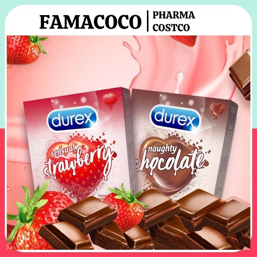 Bao cao su Durex Bao cao su kéo dài thời gian quan hệ và tăng khoái cảm giao hàng kín đáo Hộp 3 cái FAMACOCO