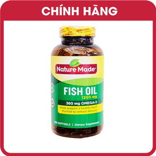 [ MẪU MỚI ] Dầu cá Omega 3 Nature Made Fish oil 1200mg hộp 200 viên