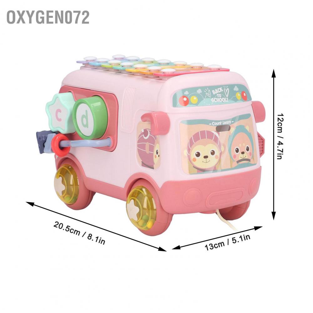 Oxygen072 Blocks Musical Bus Alphabet Multifunction Learning Toy Pattern Matching Mini Bead Music Xylophone Xe Buýt Đồ Chơi Có Nhạc