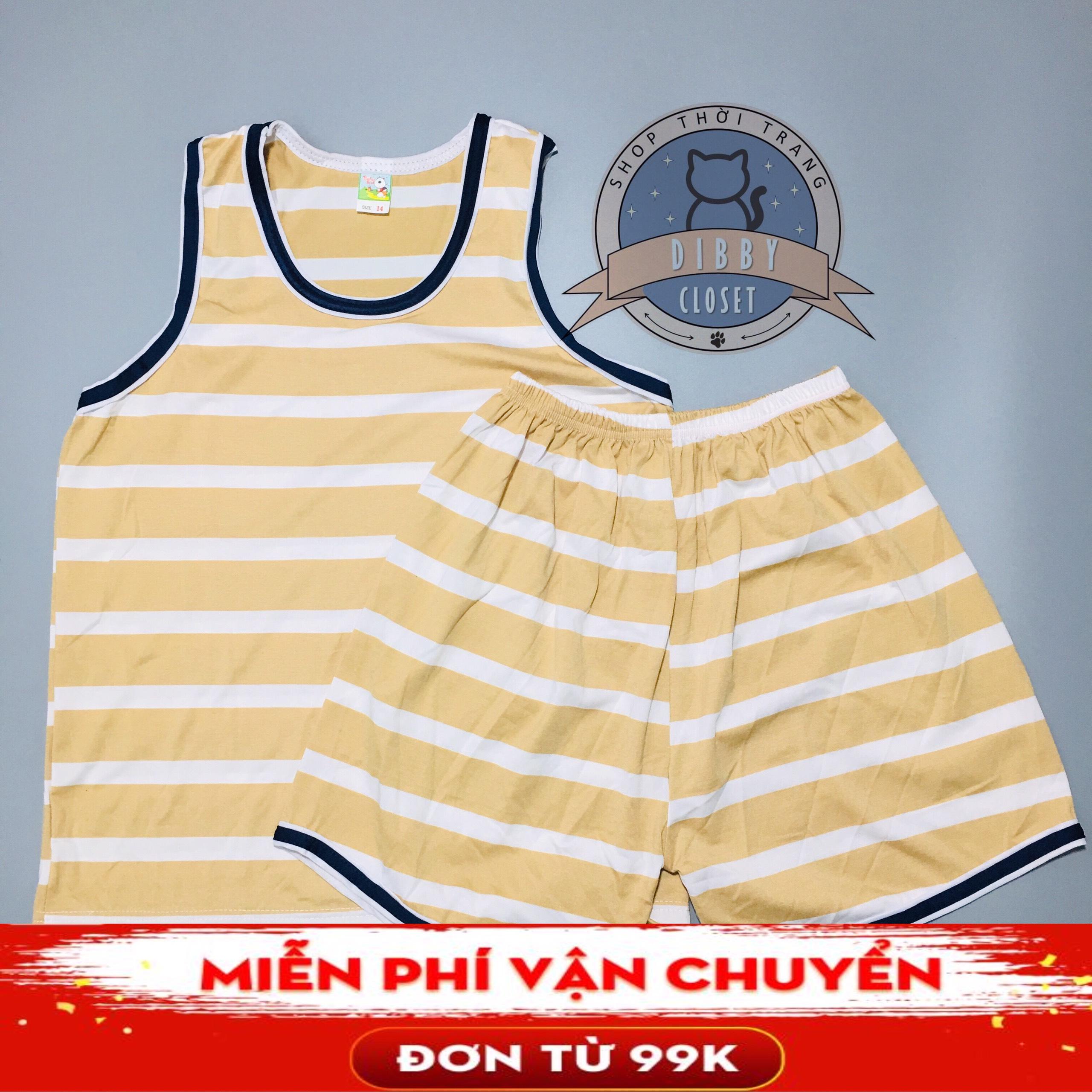 Đồ bộ 3 lỗ sát nách vải 100% cotton bao thấm hút mồ hôi thoãi mái vận động (từ 8-65kg) | BigBuy360 - bigbuy360.vn