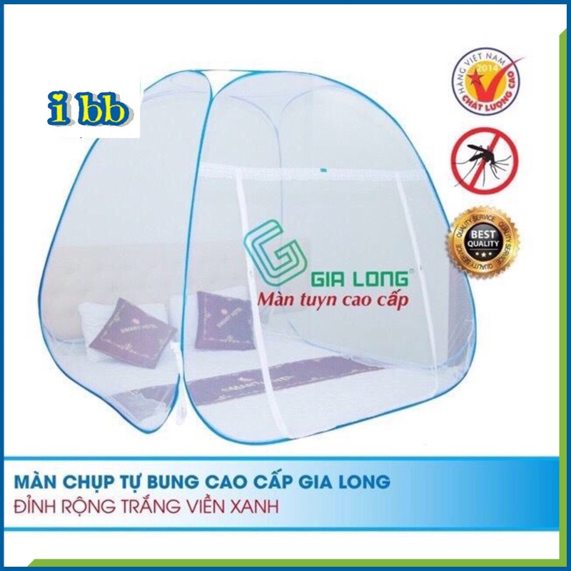 Màn chụp tự bung Gia Long đỉnh vuông  chống muỗi hiệu quả