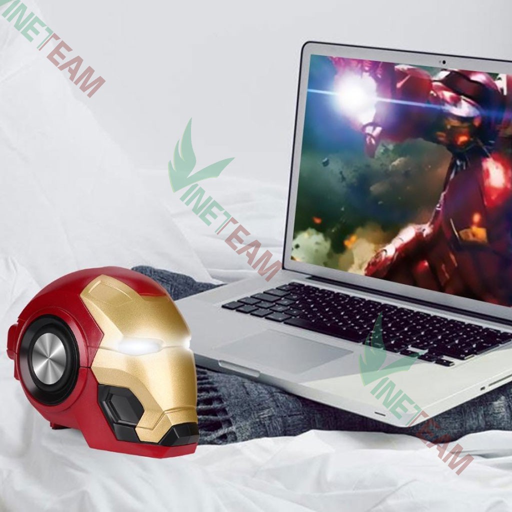 Loa Bluetooth công nghệ 5.0 Iron man, âm thanh vòm 6D bass trầm, pin 1200mAh, Hỗ trợ FM - tặng dây sạc -DC4387
