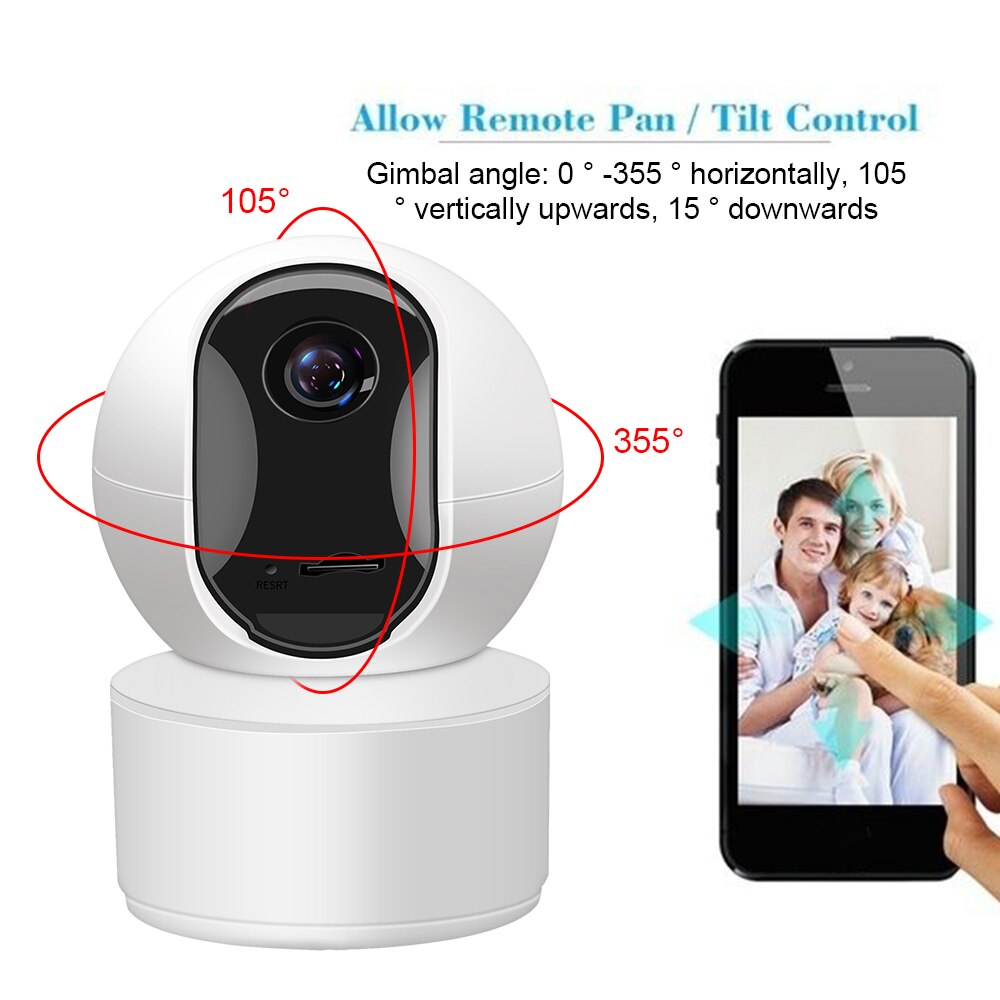 EVKVO - Theo dõi tự động - 2.4G & 5G WIFI - Tầm nhìn ban đêm đầy đủ màu sắc - YI LOT APP FHD 3MP Mini WIFI CCTV Camera Rotate IR Night Vision Wireless PTZ IP Camera CCTV