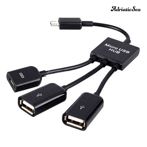 Cáp chuyển đổi 3 trong 1 Micro USB HUB OTG sang USB 2.0 cho Samsung
