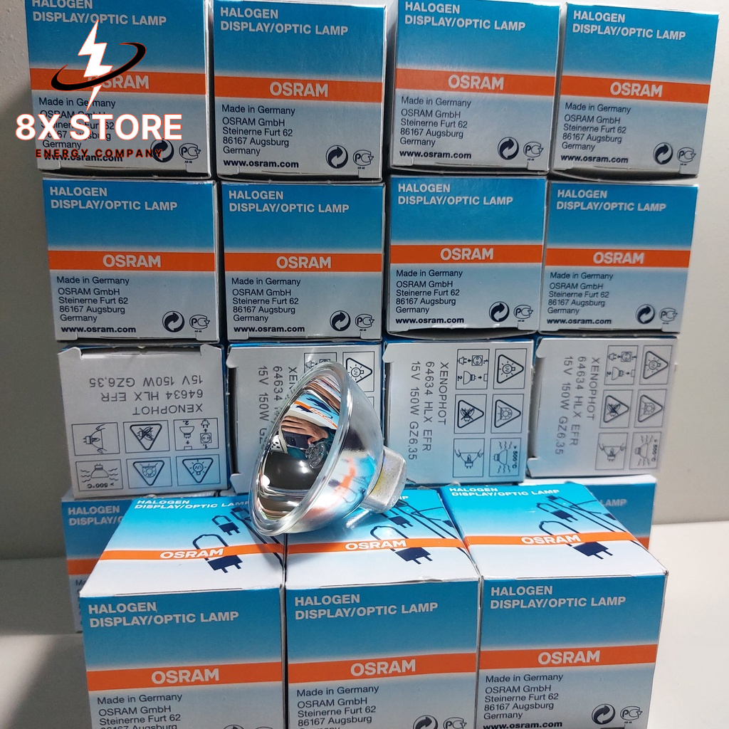 Bóng halogen chén Osram HLX 64634 15V 150W GZ6.35 Germany 50h
