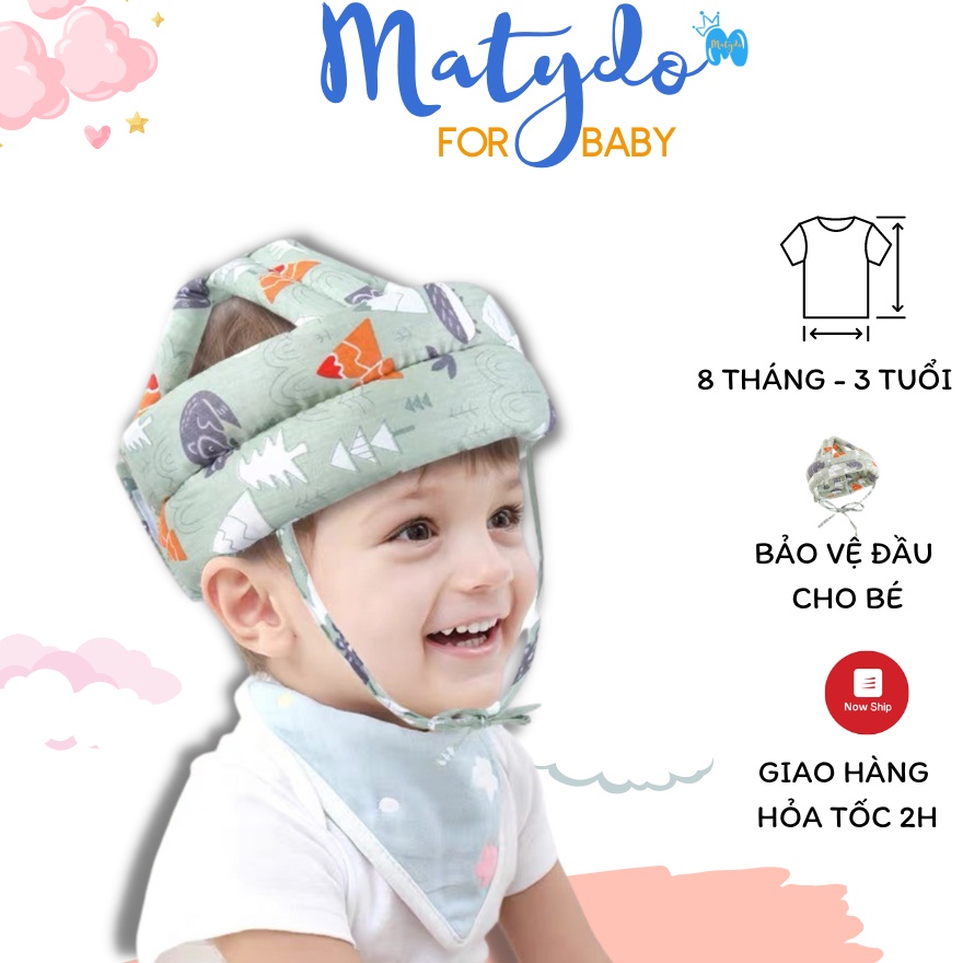 Mũ bảo hiểm cho trẻ em bảo vệ đầu cho bé tập bò tập đi đồ dùng cho bé