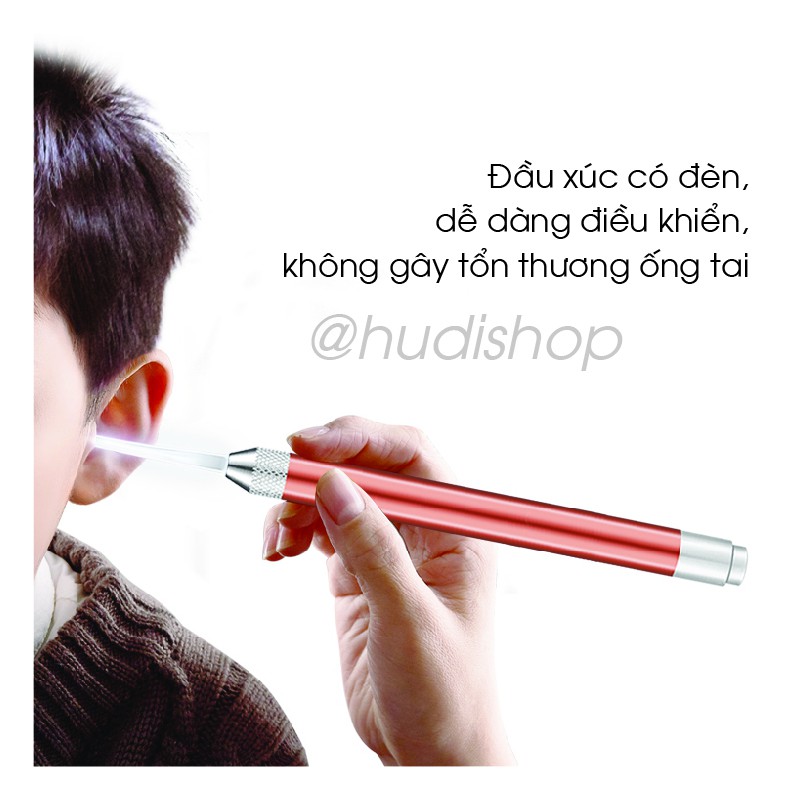 Dụng cụ lấy ráy tai có đèn thiết kế thông minh Đi kèm pin tiểu tuyệt đối an toàn cho mọi lưa tuổi Hudishop HD001