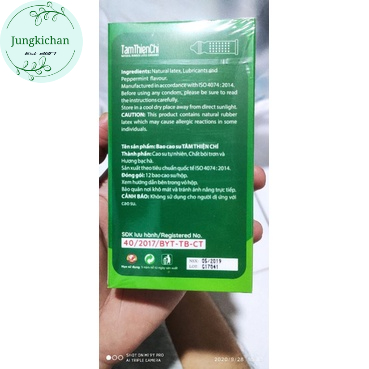 Bao cao su Tâm Thiện Chí Three In Love Peppermint 12 chiếc