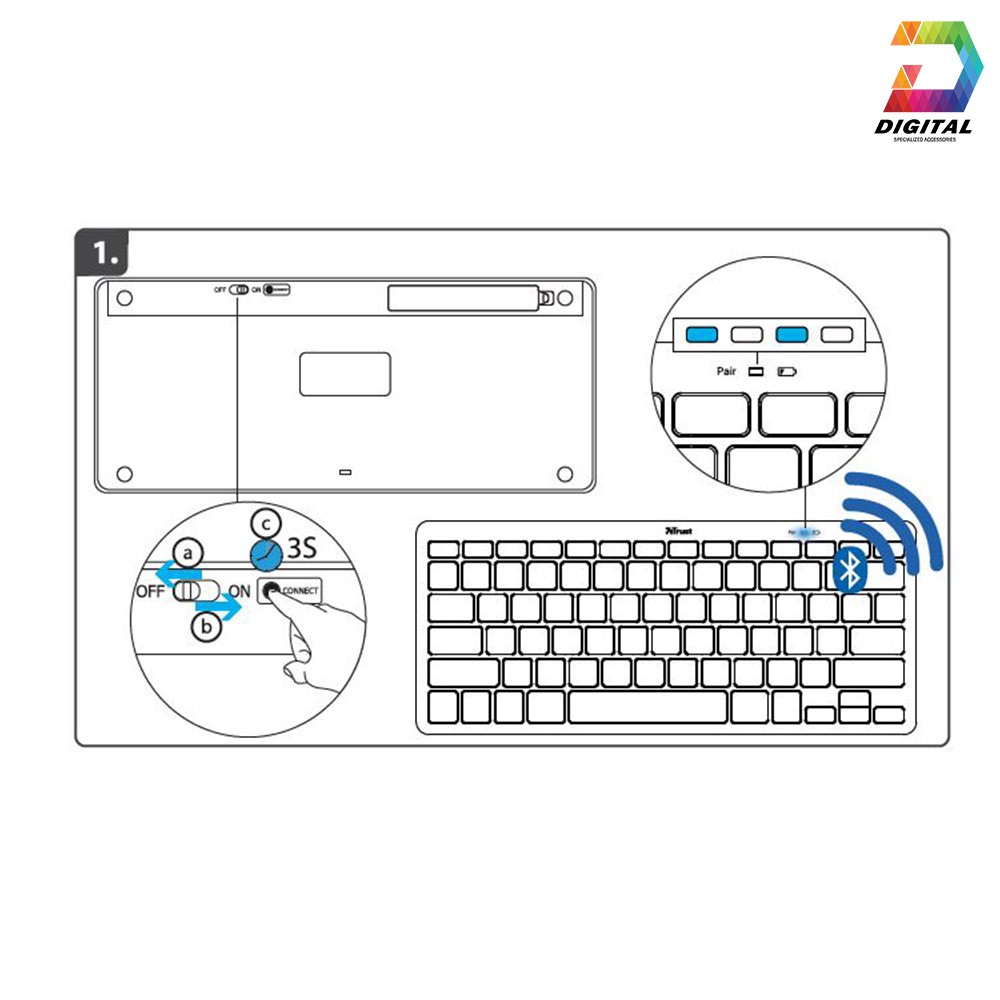 Bàn Phím Bluetooth Cho iPhone, iPad, Máy Tính Cao Cấp