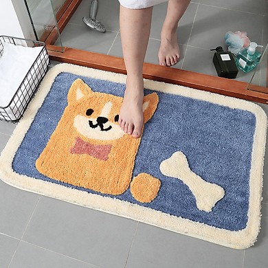 Thảm lau chân lông xù chống trượt nhà bếp nhà tắm phòng khách siêu mềm mại 40x60cm- Giao màu ngẫu nhiên