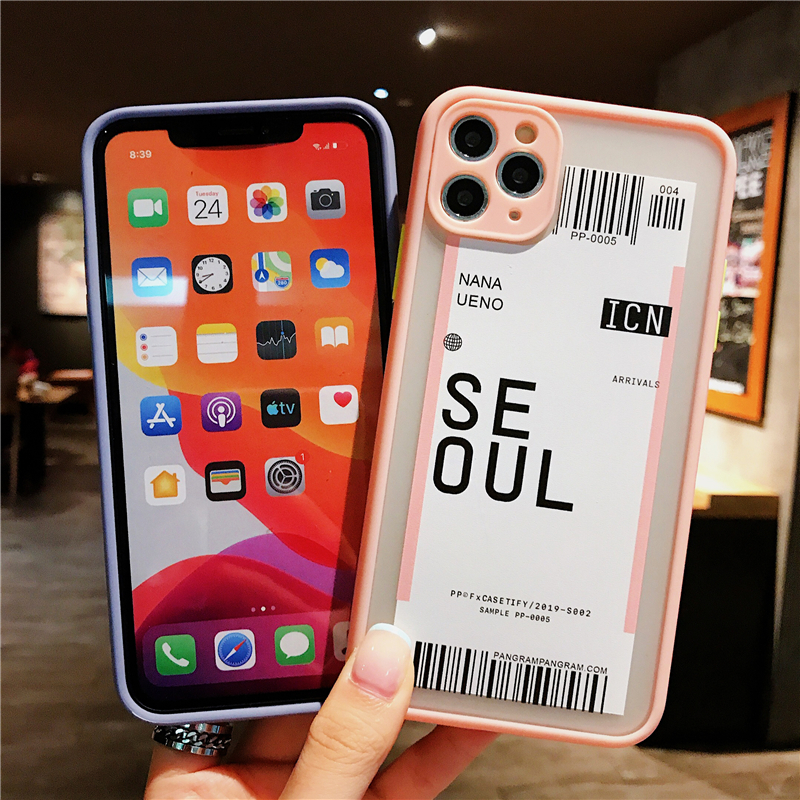 Ốp Điện Thoại Tpu Mềm In Hình Vé Máy Bay New York Los Angeles Seoul Cho Iphone 12mini 11 12pro Max X Xs Max Xr 6 8 7 Plus Se2020