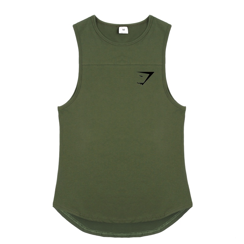 Áo Sát Nách Vải Cotton Thoáng Khí In Hình Cá Mập Thời Trang Cho Nam