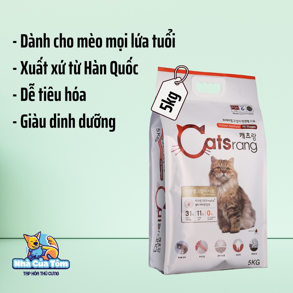 [Bao 1KG] Thức ăn hạt Catsrang cho mèo mọi lứa tuổi chống búi lông