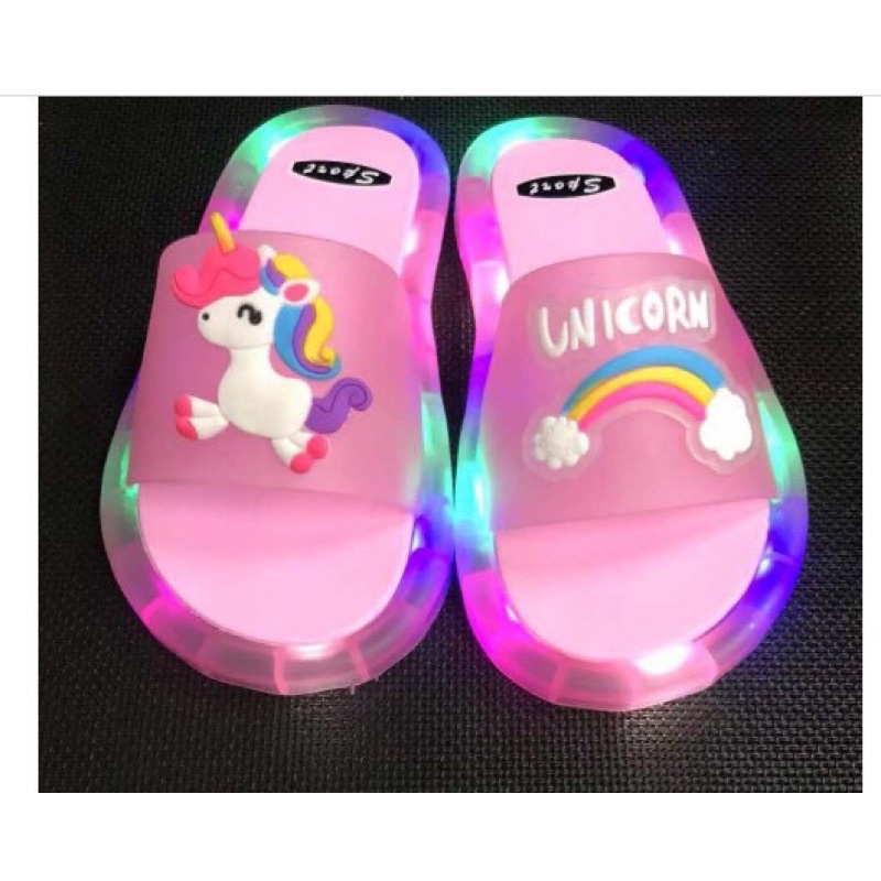 Dép Có Đèn Led Phát Sáng Cho Bé Gái Bé Trai, Dép Lê Cho Bé, chất liệu nhựa cao cấp ko mùi, chống trơn trượt cho bé