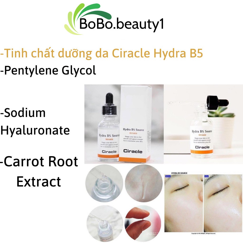 Serum cấp ẩm Hydra B5 Source CIRACLE tinh chất dưỡng da trắng sáng làm chậm quá trình lão hóa da 30ml