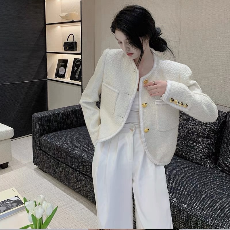 Áo tweed dạ ngắn