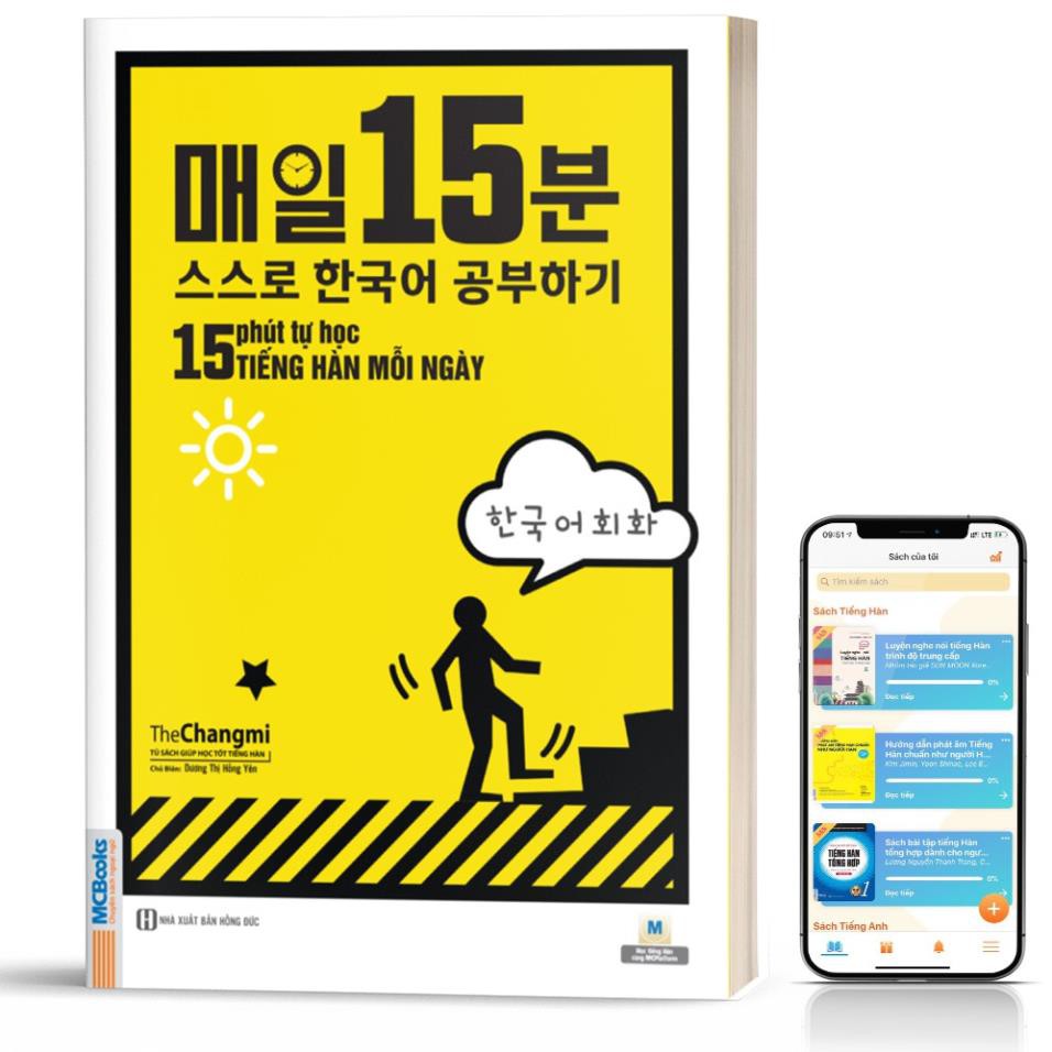 Sách - 15 Phút Tự Học Tiếng Hàn Mỗi Ngày Cho Người Mới Học-Học Kèm App [MCBooks]