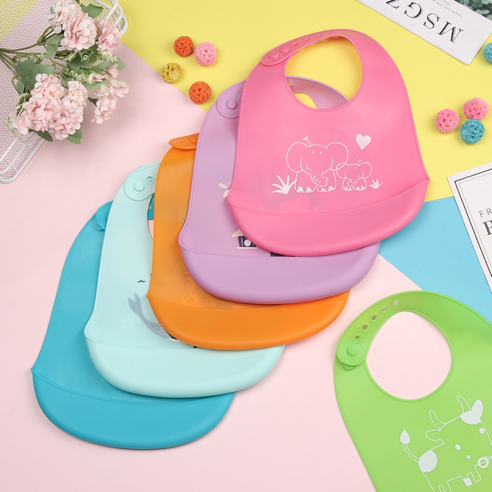 Yếm ăn chống thấm nước bằng silicon cho bé