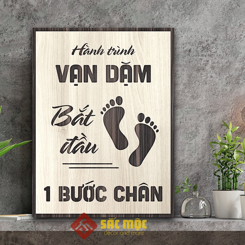Tranh tạo động lực TDL002 - Hành trình vạn dặm bắt đầu 1 bước chân