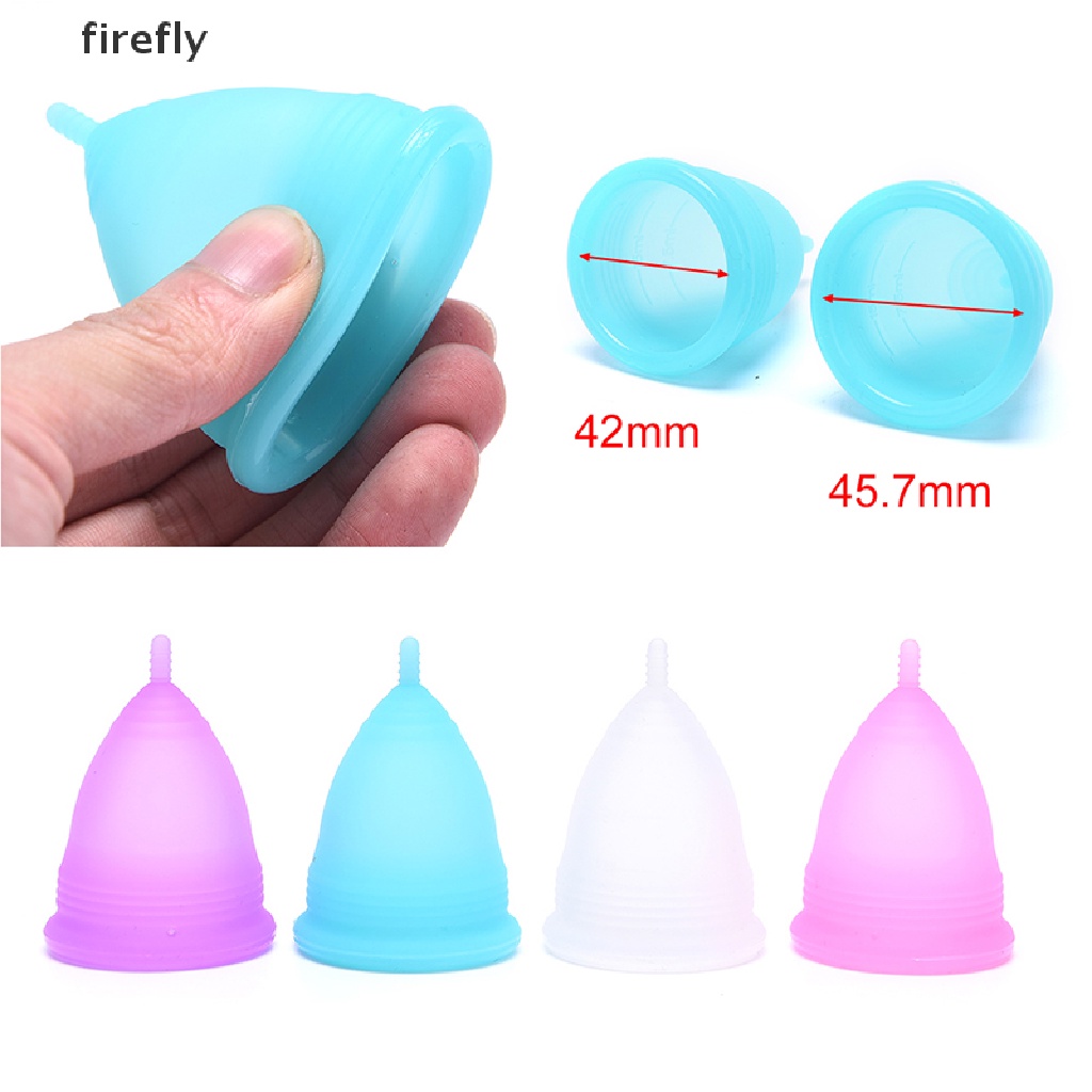 Set 2 Cốc Nguyệt San Bằng Silicon Mềm Kích Thước Lớn Và Nhỏ Có Thể Tái Sử Dụng