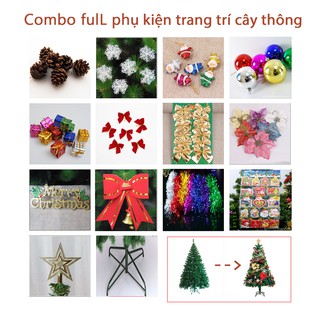 Bộ Full phụ kiện trang trí cây thông Noel ~12 món