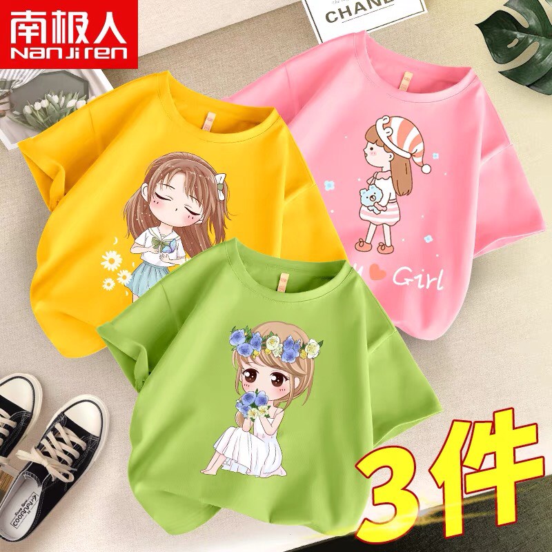 Áo Cộc Tay Hình ChiBi Cho Bé Gái Bé Gái Ken Store