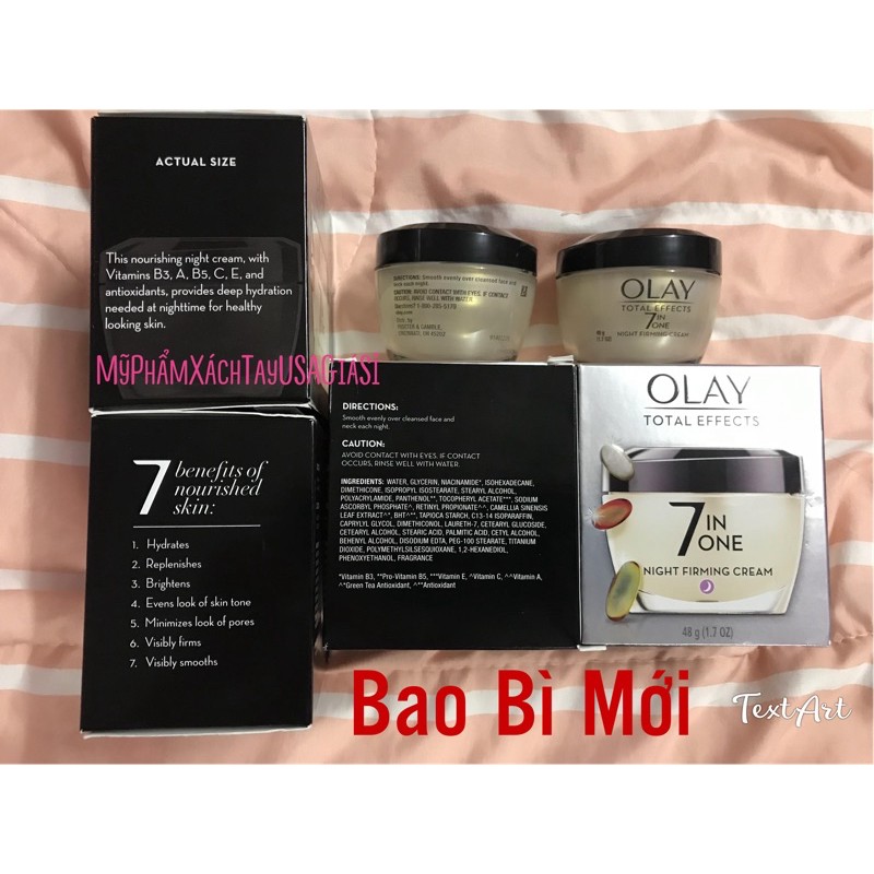 Kem dưỡng ban đêm ngừa lão hoá Olay Total Effects 7 in One Night Cream 48g Hàng Nhập USA