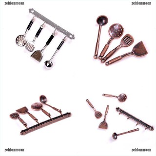 moon.vn 5pcs 1:12 Doll House Miniature Metal Kitchenware Dollhouse Model Cook Set ☀$