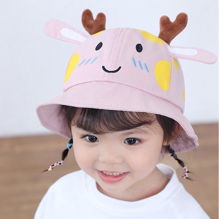Mũ chống nắng hoạ tiết chú hươu mẫu mới đáng yêu cho bé từ 0-2 tuổi